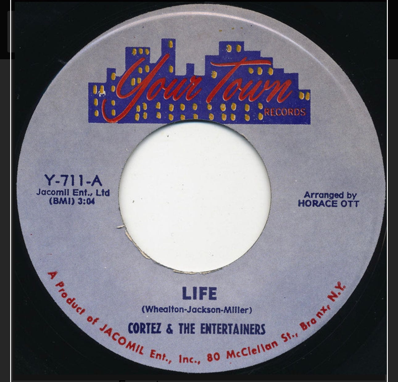 Cortez & The Entertainers ‎– Life / I Sent Her Back (To The Home She Loves)