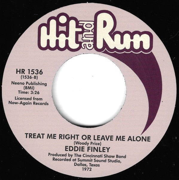 Eddie Finley ‎– Sad Honored Night/ Treat Me Right