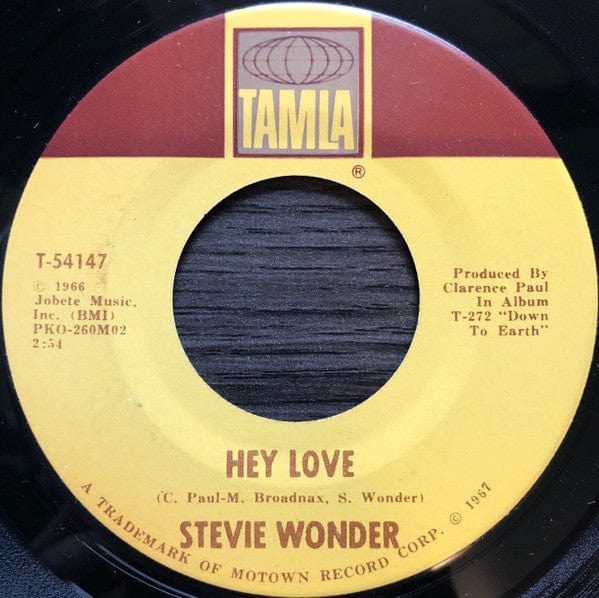 Stevie Wonder ‎– Hey love / Travlin' Man