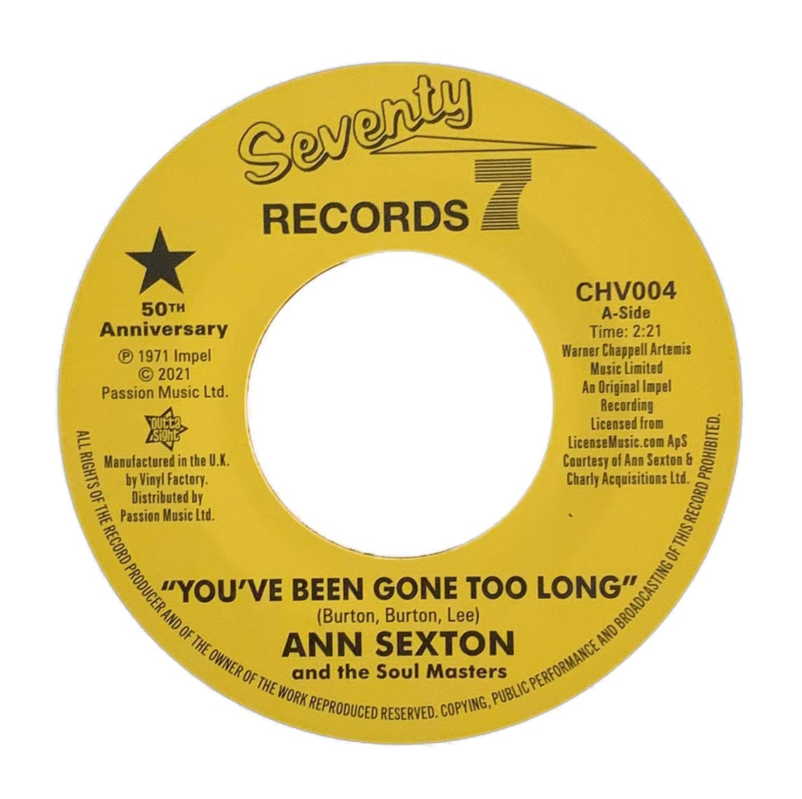 Ann Sexton And The Soul Masters– You've Been Gone Too Long / I Had A Fight With love - Duboski Art Collaborative