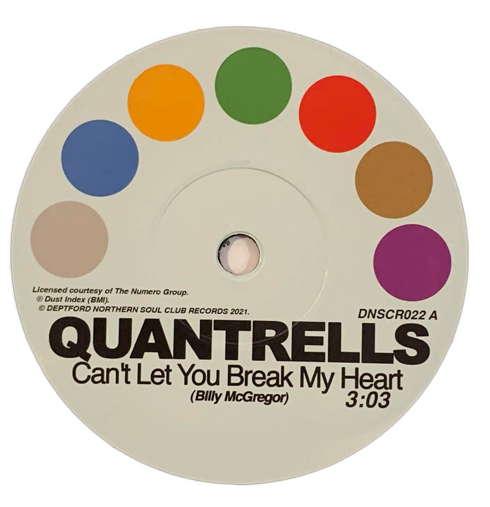 Quantrells / Promise ‎– Can't Let You Break My Heart / I'm Not Ready For Love - Duboski Art Collaborative