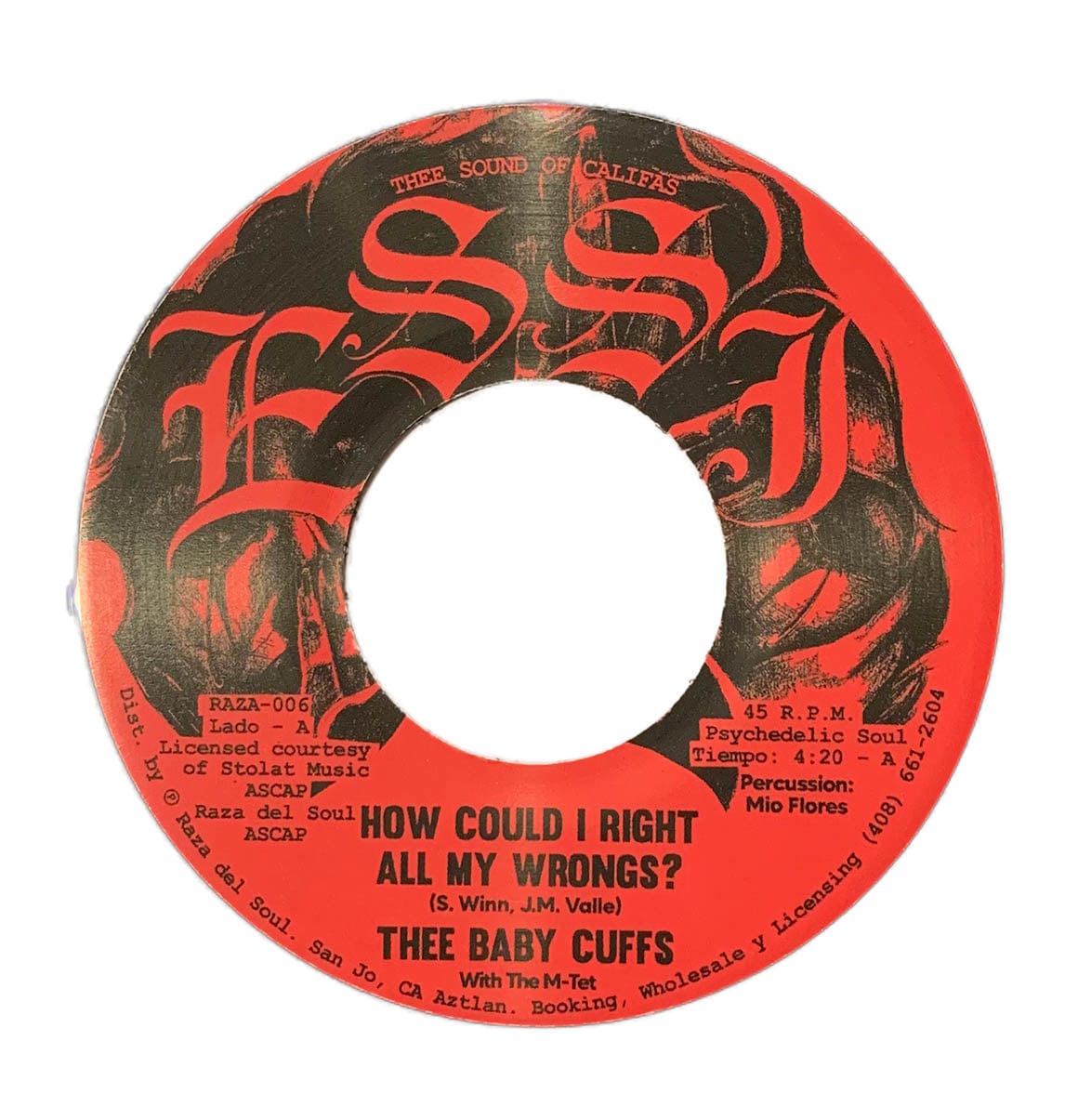 Thee Baby Cuffs with The M-Tet ‎– How Could I Right All My Wrongs? (Red Splatter) - Duboski Art Collaborative